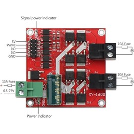 L298 Dual H Bridge Motor Driver DC 6.5V-27V 7A Motor Control Board, 12V 24V Electric Motor Control Module, Industrial 160W PWM Motor Speed Controller with Optocoupler Isolation