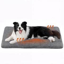 ZAKAPAWS Dog Crate Pad for Large Dogs - 35x23 Orthopedic Dog Bed with Memory Foam, Washable Water-Resistant Soft Pet Mat with Non-Slip Bottom, Grey