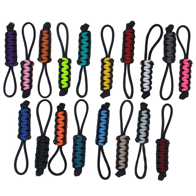 BubbasGarageTv - Large Heavy Duty Paracord Zipper Pulls (Light Grey)