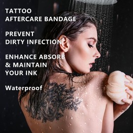 Tattoo Aftercare Bandage Roll 6"x 4 Yard - Second Skin Transparent Repair Adhesive Wrap for Protecting and Healing Tattoos - Clear Waterproof Protective Film - Tattoo Aftercare Supply