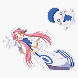 Akari Mizunashi and President Aria Sticker Outdoor Rated Vinyl Sticker Decal for Windows, Bumpers, Laptops or Crafts 5"