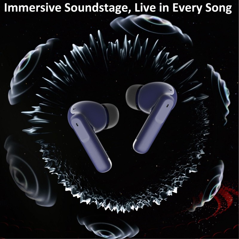 Wireless Earbuds Bluetooth 5.4, 6 Mic ENC Noise Cancelling Clear