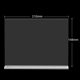 BlueValley Acrylic Photo Frame Pop Stand Menu Stand A5 Horizontal Double Sided Display Transparent T Sign Stand Picture Frame Stand - for Exhibitions and Events Pop Advertisements, Restaurant Menus, Family Posters, Office Paper Tabletop Display (148x210mm) - Set of 3