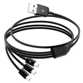 RIEEYOCA Multi-Mini-USB-Splitterkabel, 3-in-1-USB-2.0-A-Stecker auf 3 Mini-5-Pin-Stecker, Datensynchronisations-Ladekabel für Mini-USB-Geräte, 1 m (schwarz)