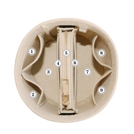 Soyizom Felt Handbag Organiser Purse Insert Fits Cannes Cylinder Bag Insert Tote Organiser for Women Pouch Liner Bag in Bag Organisers,Beige