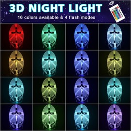 Jesus Kreuz 3D Nachtlicht, Lampe Jesus Cross Night Night, Church Illusion Hologramm Lampe, Kreuz Nachtlicht mit Fernbedienung + Touch 16 Farbwechsel, Geburtstagsgeschenk für Frau Mann Kind Weihnachten