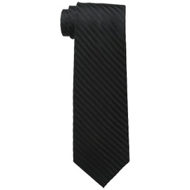 Bruno Piattelli Men's Tall Plus Extra Long Formal Stripe Silk Tie, Black, One Size
