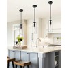 AUTELO 2 Pack Pendant Lights Kitchen Island, Modern Black Pendant
