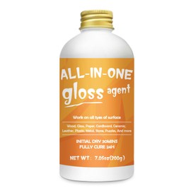 1DFAUL Crafts Sealer Gloss Finish, 200ml All Purpose Craft Glue, Varnish, and Finish, All in One Craft Glue for Wood, Paper, Acrylic Paints, Ceramics, Fabrics, Clay (Gloss)