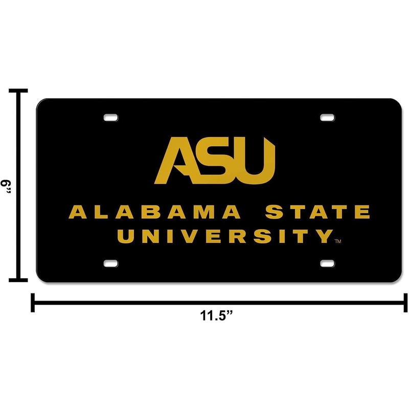 Rico Alabama State Hornets Black Mirror Look Acrylic License Plate