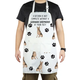 German Shepherd Apron With Pockets German Shepherd Lover Gifts Dog Owner Gifts Adjustable Cooking Apron For Animal Dog Lovers (German Shepherd Apron CA)