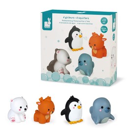 Janod - Water splashes "Polar Animals", 4 pieces - Bath toy for babies - from 10 months, J04704