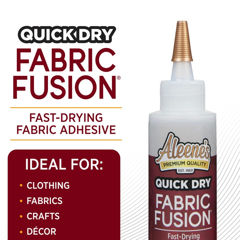 Aleene's Quick Dry fabric Fusion Permanent Fabric Adhesive, 4-Ounce