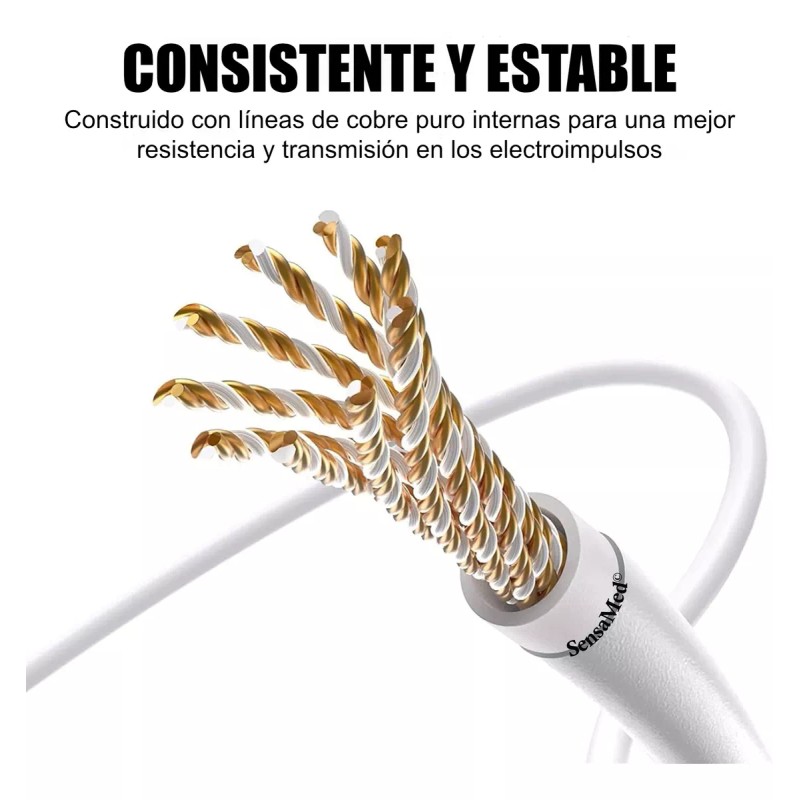 Sensamed Cable Para Electrodos Compatibles Con Omron Hv-f021 Hv-f013