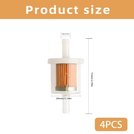 Set of 4 Petrol Filter Fuel Filter Universal 8 mm Fuel Filter for Motorcycle, Lawn Mower, Scooter Moped, Car, Car, Diesel Moped, High Density, Reusable Fuel Filter with Transparent Design