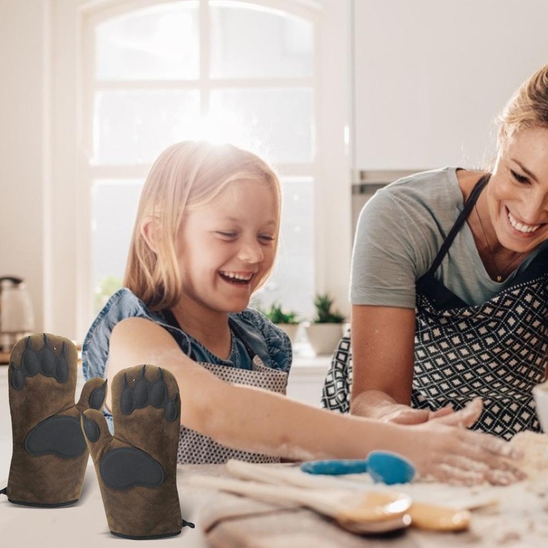 1 Pair Bear Oven Insulation Gloves Oven Mitts Anti Scald