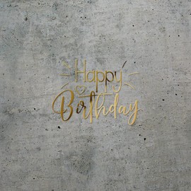 Decal Stickers of Happy Birthday (Metallic Gold) (Set of 2) Luxury Weatherproof Vinyl Decal Stickers for Laptop Desktop Smartphone Car Dirt Bike Wall Room Mason Jar Bathtub Door - ANDsticd46741GO