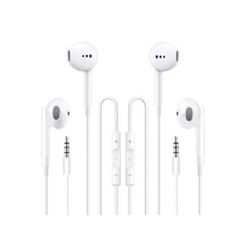 Feefuzz Feefuzz 2 Packs Wired Headphones Earbuds with Microphone,in-Ear Earphones Volume Contro Headphones with Mic Compatible with iPhone/ipad/Android/Computer and Other 3.5mm Jack Devices