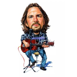 Unbranded EDDIE VEDDER GLOSSY CARTOON MAGNET REFRIGERATOR LOCKER MAN CAVE PEARL JAM