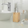 Relaxdays 2 x Soap Dispensers Bamboo Square Manual Pump Dispenser