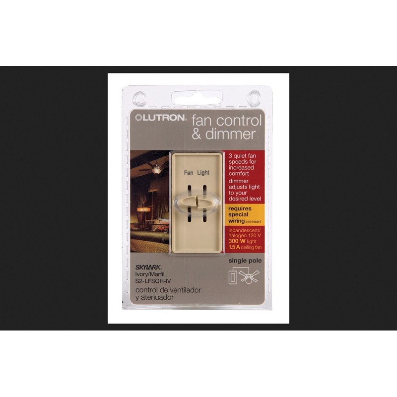 Lutron Electronics S2-LFSQH-IV Single Pole Quiet Light and Fan Control,