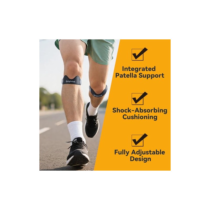 Patellar Tendon Support Strap, Adjustable Non-Slip Patella Band Knee Brace