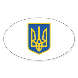 CafePress Ukraine Oval Car Bumper Sticker(10-Pack)