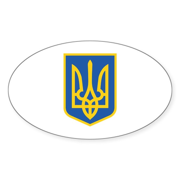 CafePress Ukraine Oval Car Bumper Sticker(10-Pack)