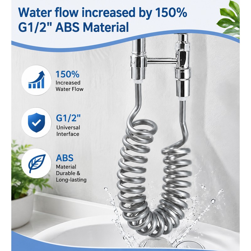 Retractable Shower Hose for Bathroom Use – Flexible Spiral Design