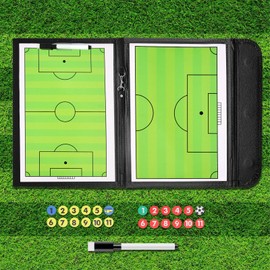 YCRRVAE Soccer Coaching Board,Football Coaches Clipboard Tactical Magnetic Board Kit Foldable Portable Strategy Coach Board with Dry Erase Marker Pen and Zipper Bag for Gift Training