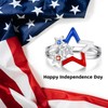 American Flag Ring Sterling Silver 4th of July Red White