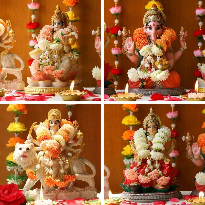 Indian Idol Marigold Garland Mala Hindu Temple Mandir Diwali Pooja