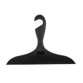 WENKO Loano Bathroom Wiper Black, Practical Shower Squeegee for Streak-Free Wiping of Smooth Surfaces such as Mirrors, Shower Cubicles, Tiles in Bathroom and Shower, with Hanging Hook, 23 x 17 cm