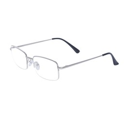 JoXiGo Half Frame Reading Glasses for Men Women Metal Rectangular Frame Spring Hinge + Glasses Strap,Silver +2.5