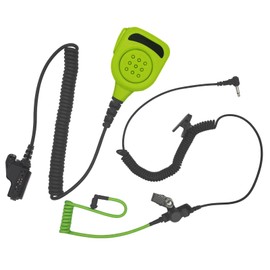 HELETUL Waterproof Shoulder Mic with 3.5mm Listen Earpiece Walkie Talkie Lapel Microphone Hands Free Speaker Mike for Motorola xts1500 xts2500 xts5000 ht1000(Green)