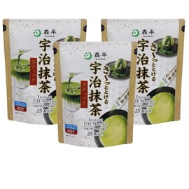 Morihali Instant Uji Matcha Stick, Anywhere Matcha Stick, Set of 3 Bags, Includes 25 Original Stickers
