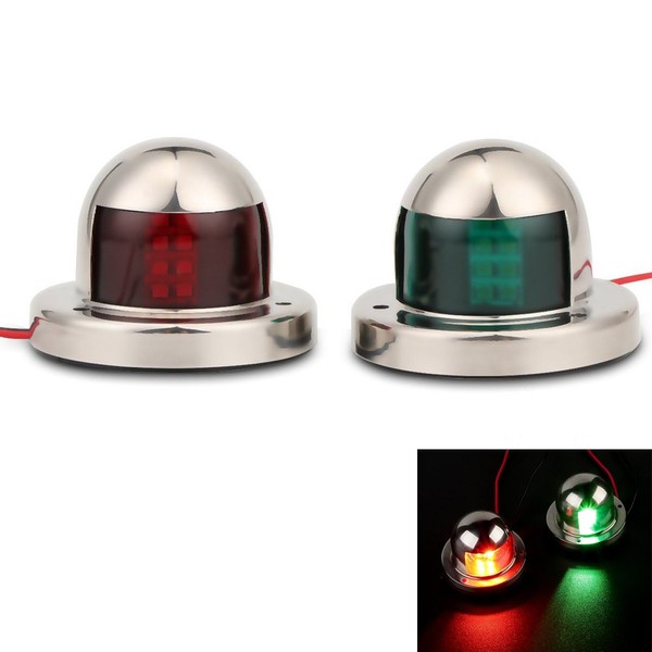 Youngine LED Navigation Bow Light Stainless Steel 12V Marine Boat Yacht Light Sailing Signal Lamp, Red & Green