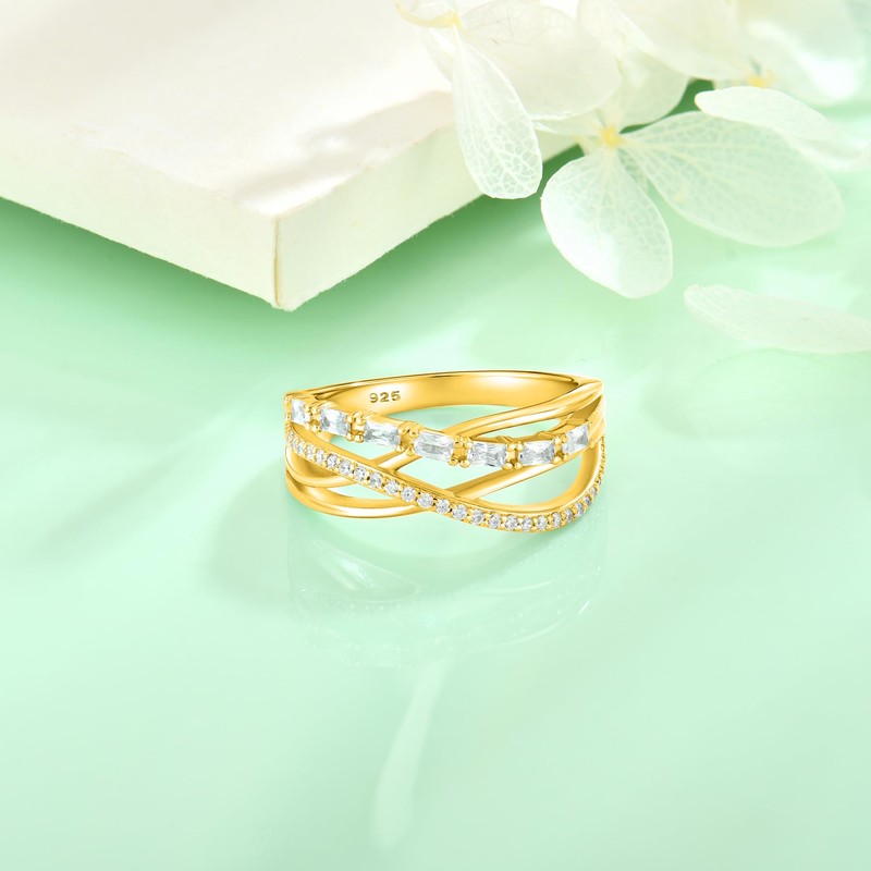 STARCHENIE Twisted Knot Ring 925 Sterling Silver 18k Gold Plated
