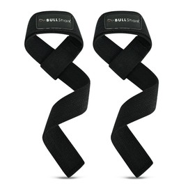 BULL Shark Lifting Straps for Weightlifting, Bodybuilding, Powerlifting, Strength Training & Deadlifts - Padded Neoprene, Cotton, Adjustable for Men & Women - Premium Wrist Support for Grip Strength
