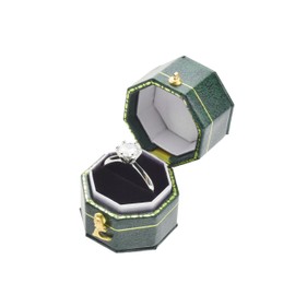 Mini ring box for proposals, engagements, weddings - fits easily in your pocket or handbag - Green
