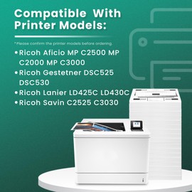 GREENBOX Compatible MP C2500 Toner Cartridge Replacement for Ricoh 888636 888637 888638 888639 High Yield for Aficio MP C2500 MP C2000 MP C3000 DSC525 DSC530 LD425C LD430C C2525 C3030 Printer (4-Pack)
