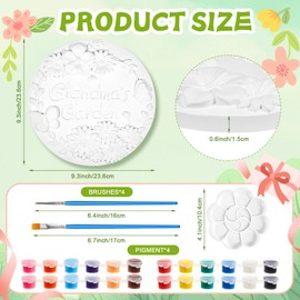 Juexica Grandma's Garden Stepping Stones 9.5 Inch Stepping Stone kit for Kids Mothers Day Gifts for Grandma DIY Ceramics to Paint, Stepping Stones for Kids Ages 8+, Garden Decor for Pathway Patio