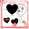 12 Pcs Heart Shape Scratch Paper Art Set Hanging Craft