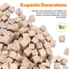 100PCS Handmade DIY Small Square Wooden Blocks，Small Wooden Cubes for