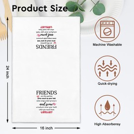 WUUCKOO Friends Kitchen Towel, Warm Birthday Tea Towel, Housewarming Gifts for Mom, Sister, BFF, Neighbor