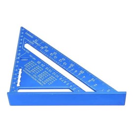 7'' Aluminum Speed Squar-e, 180mm Woodworking Speed Squar-e Metric Thickened Triangle Ruler Protractor Alloy Precision Layout Measuring Tool for Carpenters, Builders Joiners(COLOR:blue)