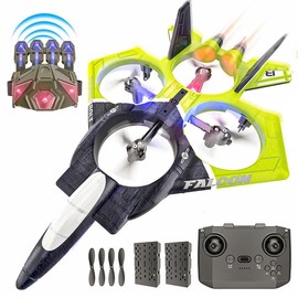 BEZGAR RC Jet for Children | 2.4GHZ 6-axis Gyro Remote Control Airplane,360° Flip Fighter Jet Toy, Gesture Control RC Helicopter, Toys for Ages 8-13 with Colorful LED Navigation Lights - Colour: Green