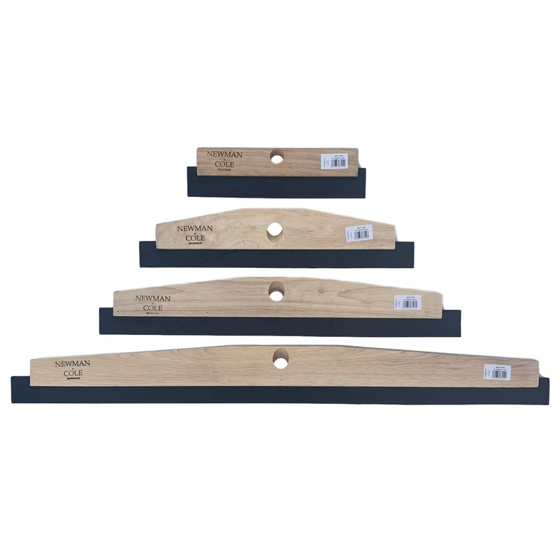 Newman & Cole Wooden Floor Squeegee with Rubber Blade -