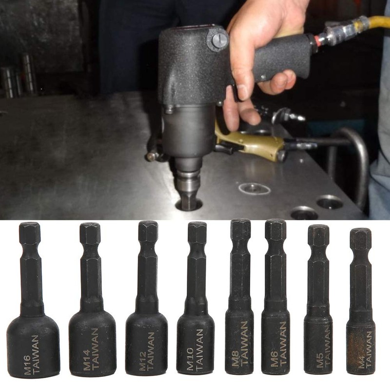 GAESHOW Pack of 8 Tap Adapter, M4-M16, 1/4 Inch Screwdriver