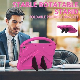 Miimall Kids Cover Compatible for Fire Max 11 Strong Non-Toxic Lightweight EVA Cover with Handle Kickstand Washable Impact Resistant Anti-Scratch Full Protective Case for Fire Max 11 2023 Rosered